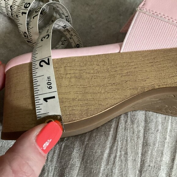 Sam & Libby Womens Platform Sandals Indie Double Bow Ballet Pink 10 Slip On Shoe - Picture 12 of 13